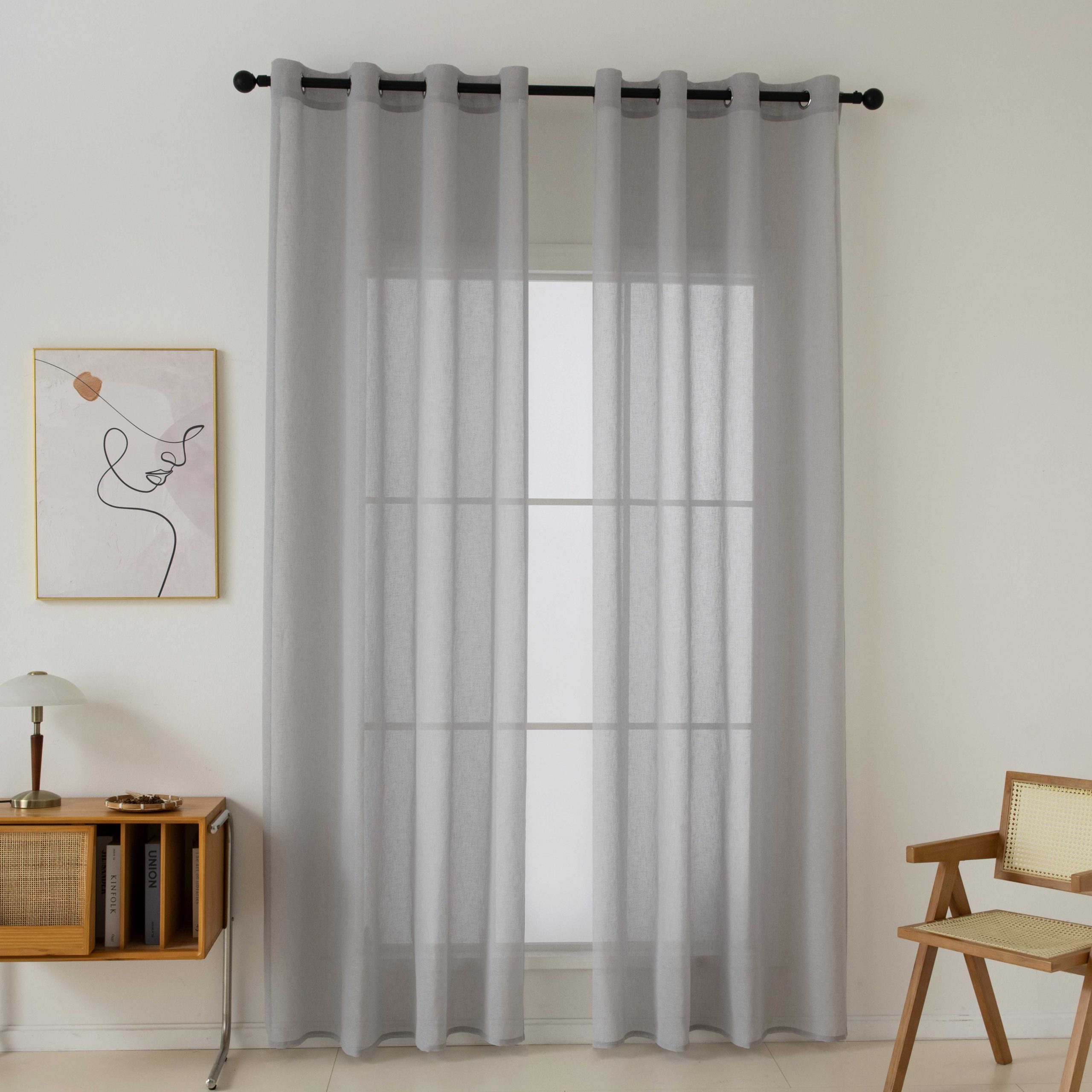 Κουρτίνα γάζα μονόχρωμη με 8 μεταλλικούς κρίκους Fit Art 8447 140x270 Γκρι 3 Κουρτίνα γάζα μονόχρωμη με 8 μεταλλικούς κρίκους Fit Art 8447 140x270 Γκρι