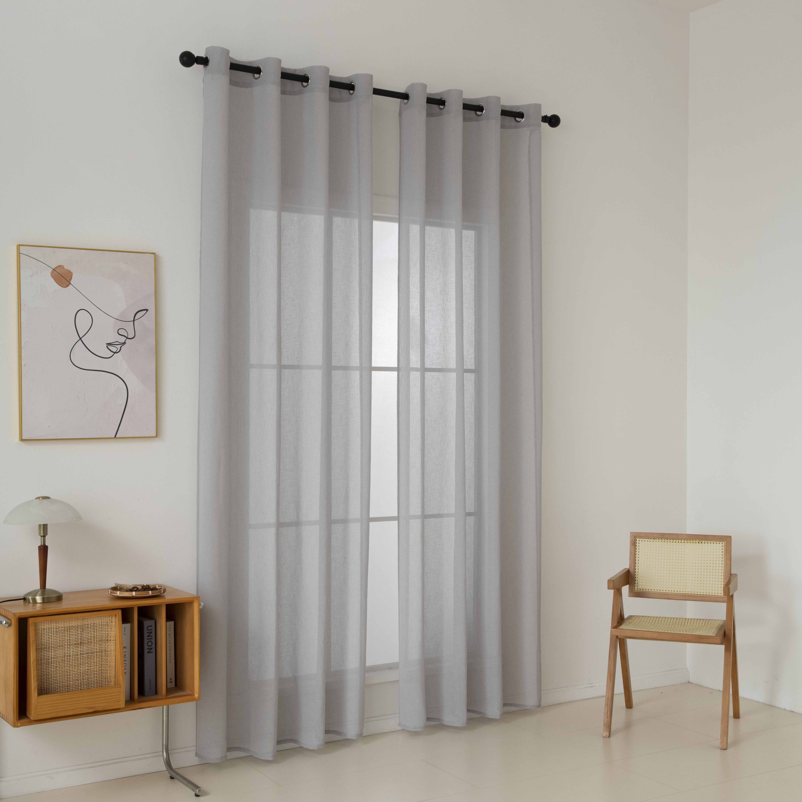 Κουρτίνα γάζα μονόχρωμη με 8 μεταλλικούς κρίκους Fit Art 8447 140x270 Γκρι 4 Κουρτίνα γάζα μονόχρωμη με 8 μεταλλικούς κρίκους Fit Art 8447 140x270 Γκρι - Image 2