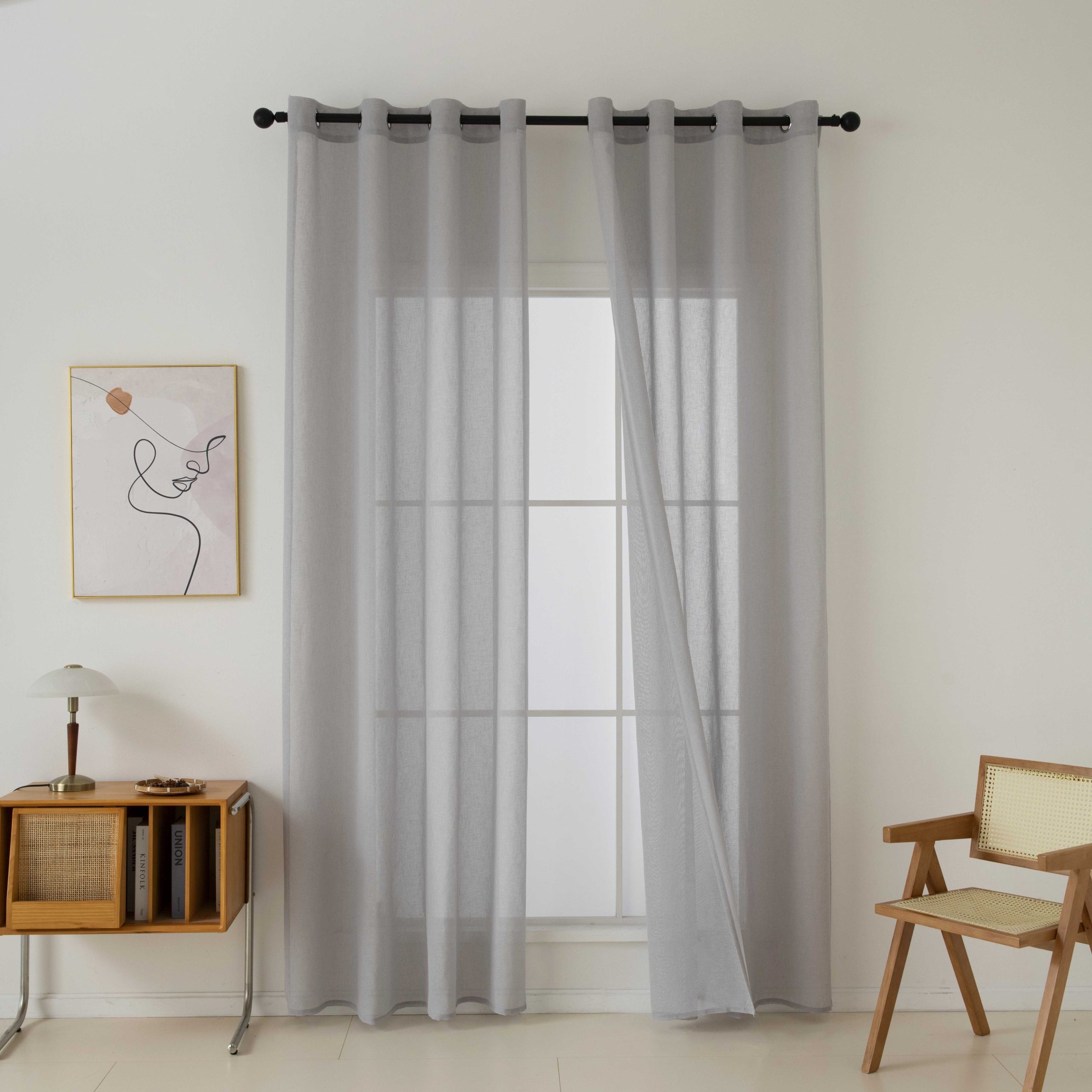 Κουρτίνα γάζα μονόχρωμη με 8 μεταλλικούς κρίκους Fit Art 8447 140x270 Γκρι 8 Κουρτίνα γάζα μονόχρωμη με 8 μεταλλικούς κρίκους Fit Art 8447 140x270 Γκρι - Image 6