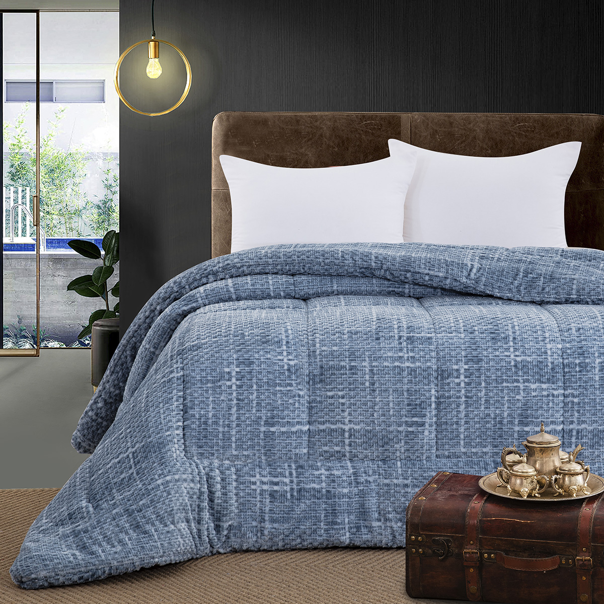 Beauty Home Κουβερτοπάπλωμα υπέρδιπλο Art 11525 220x240 Σιέλ 3 Beauty Home Κουβερτοπάπλωμα υπέρδιπλο Art 11525 220x240 Σιέλ