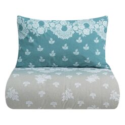 Beauty Home Σετ πάπλωμα υπέρδιπλο Palm Art 12186 220x240 Πετρόλ,Μπεζ 7 12186 3