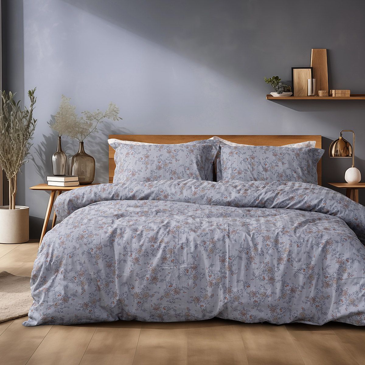 Beauty Home Σετ πάπλωμα υπέρδιπλο Art 12212 Jasmine 100% Βαμβακοσατέν 300tc 220x240 Γκρι 3 Beauty Home Σετ πάπλωμα υπέρδιπλο Art 12212 Jasmine 100% Βαμβακοσατέν 300tc 220x240 Γκρι