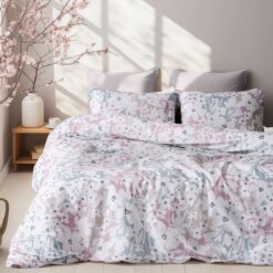 Beauty Home Σετ σεντόνια μονά με λάστιχο Ninet Art 12252 100x200+30 Γκρι,Ροζ