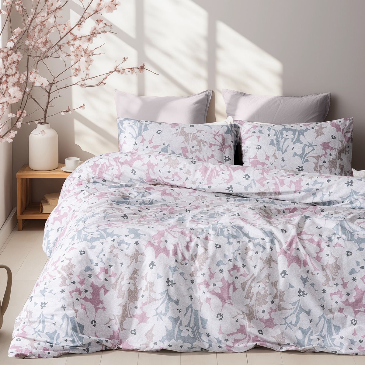 Beauty Home Σετ πάπλωμα μονό Ninet Art 12252 160x240 Γκρι,Ροζ 3 Beauty Home Σετ πάπλωμα μονό Ninet Art 12252 160x240 Γκρι,Ροζ