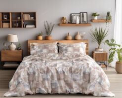 Beauty Home Σετ σεντόνια φανελένια King Size με λάστιχο Renoir Art 12338 185x200+32 Μπεζ