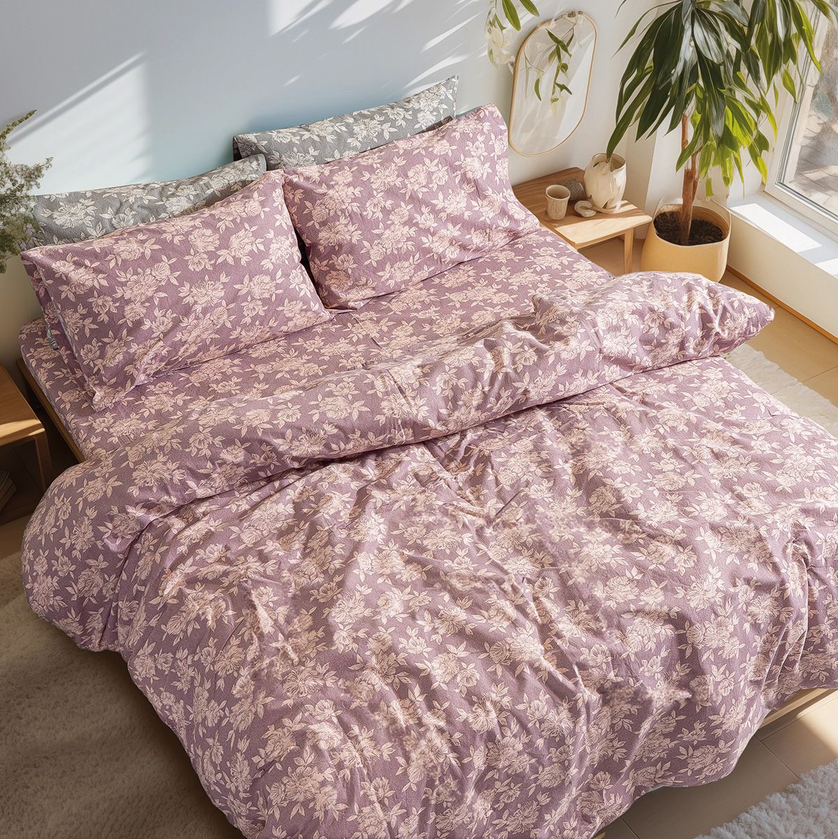 Beauty Home Σετ σεντόνια φανελένια King Size με λάστιχο Muscat Art 12635 185x200+32 Σάπιο Μήλο 3 Beauty Home Σετ σεντόνια φανελένια King Size με λάστιχο Muscat Art 12635 185x200+32 Σάπιο Μήλο