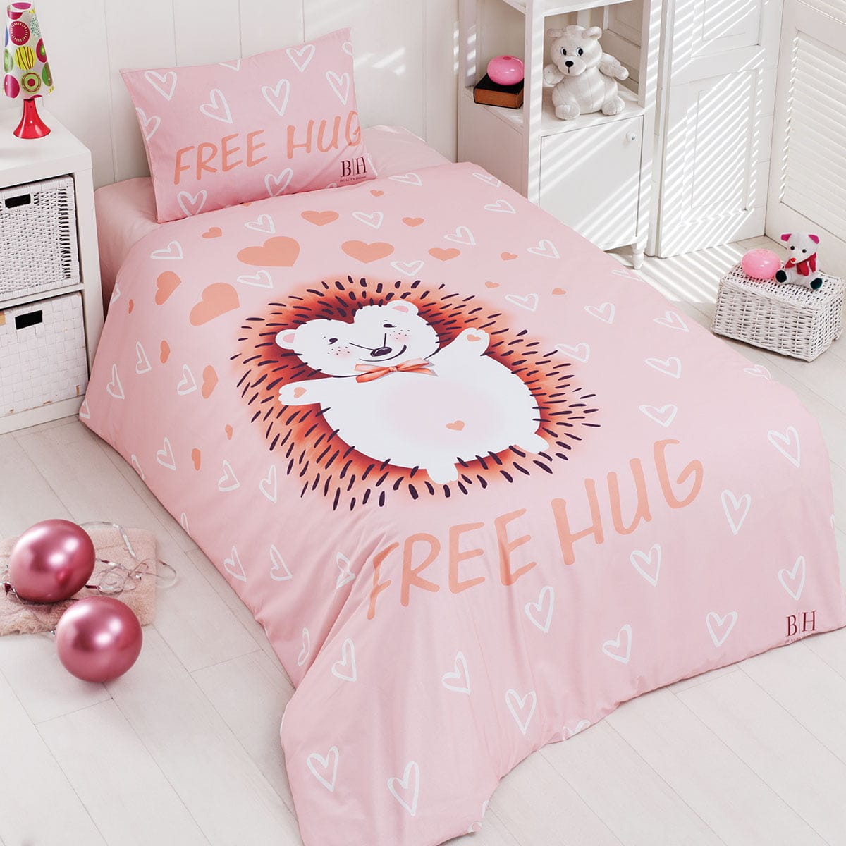 Beauty Home Σετ παπλωματοθήκη μονή Hug Art 6165 165x240 Σομόν 3 Beauty Home Σετ παπλωματοθήκη μονή Hug Art 6165 165x240 Σομόν