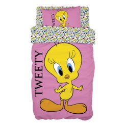 Beauty Home Σετ πάπλωμα μονό Art 6190 Tweety 160x240 Ροζ
