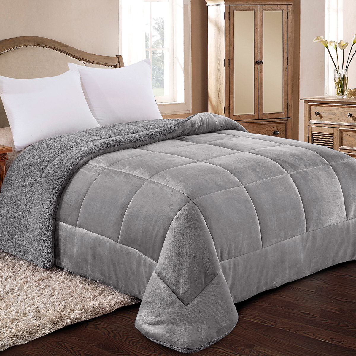 ΚΟΥΒΕΡΤΟΠΑΠΛΩΜΑ ΥΠΕΡΔΙΠΛΟ 220X240 ADAM HOME (805) GREY 3 ΚΟΥΒΕΡΤΟΠΑΠΛΩΜΑ ΥΠΕΡΔΙΠΛΟ 220X240 ADAM HOME (805) GREY
