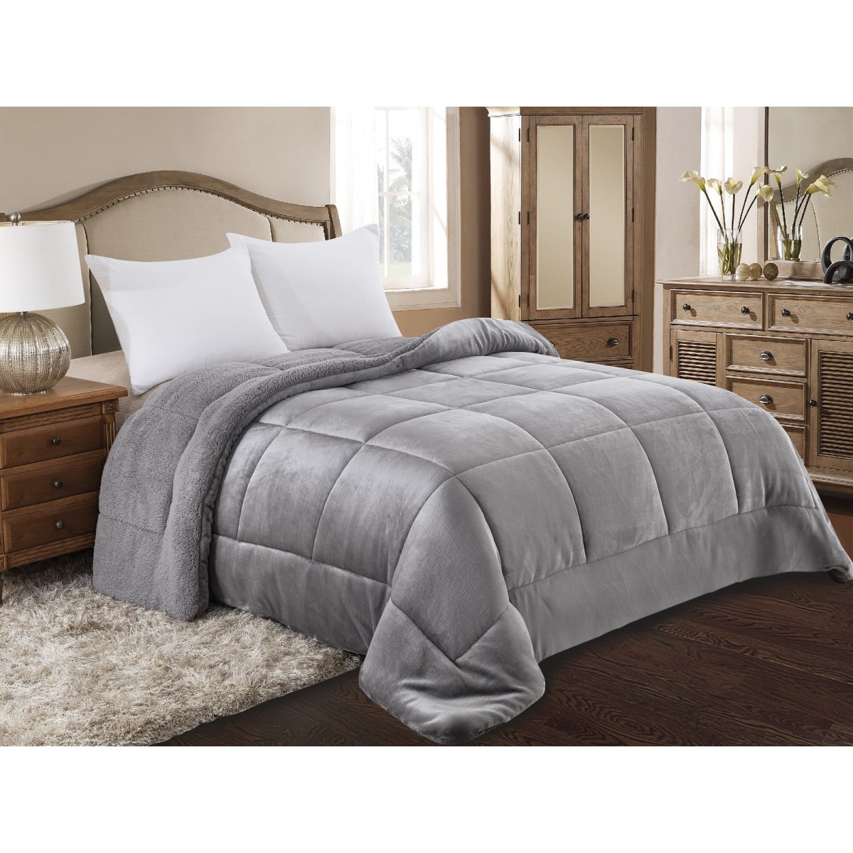ΚΟΥΒΕΡΤΟΠΑΠΛΩΜΑ KING SIZE 240X260 ADAM HOME (805) GREY 2 ΚΟΥΒΕΡΤΟΠΑΠΛΩΜΑ KING SIZE 240X260 ADAM HOME (805) GREY