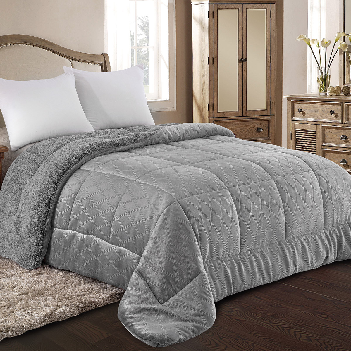 ΚΟΥΒΕΡΤΟΠΑΠΛΩΜΑ ΥΠΕΡΔΙΠΛΟ 220X240 ADAM HOME (820) GREY 3 ΚΟΥΒΕΡΤΟΠΑΠΛΩΜΑ ΥΠΕΡΔΙΠΛΟ 220X240 ADAM HOME (820) GREY
