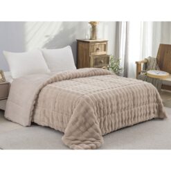 ΚΟΥΒΕΡΤΟΠΑΠΛΩΜΑ ΓΟΥΝΑ/FLANNEL ΜΟΝΟ 160X220 ADAM HOME (910) TAUPE