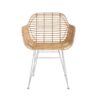 0300088 Καρέκλα Τραπεζαρίας με μπράτσα Marea White legs (57x60x82) Μέταλλο + Kubu rattan