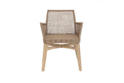 0370070 Καρέκλα Τραπεζαρίας με μπράτσα Thin Air Low Back Latte (61x59x79) eucalyptus & rope