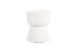 0800045 Σκαμπό Rieti Terazzo White Round (37x37x45)