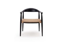 0940006 Καρέκλα Τραπεζαρίας με μπράτσα Kels Black (63x53x76) teak wood