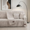 Γούνινο Σετ ριχτάρι 3τμχ Stripe Art 8725 (180x160+180x250+180x300) Μπεζ 1 8725