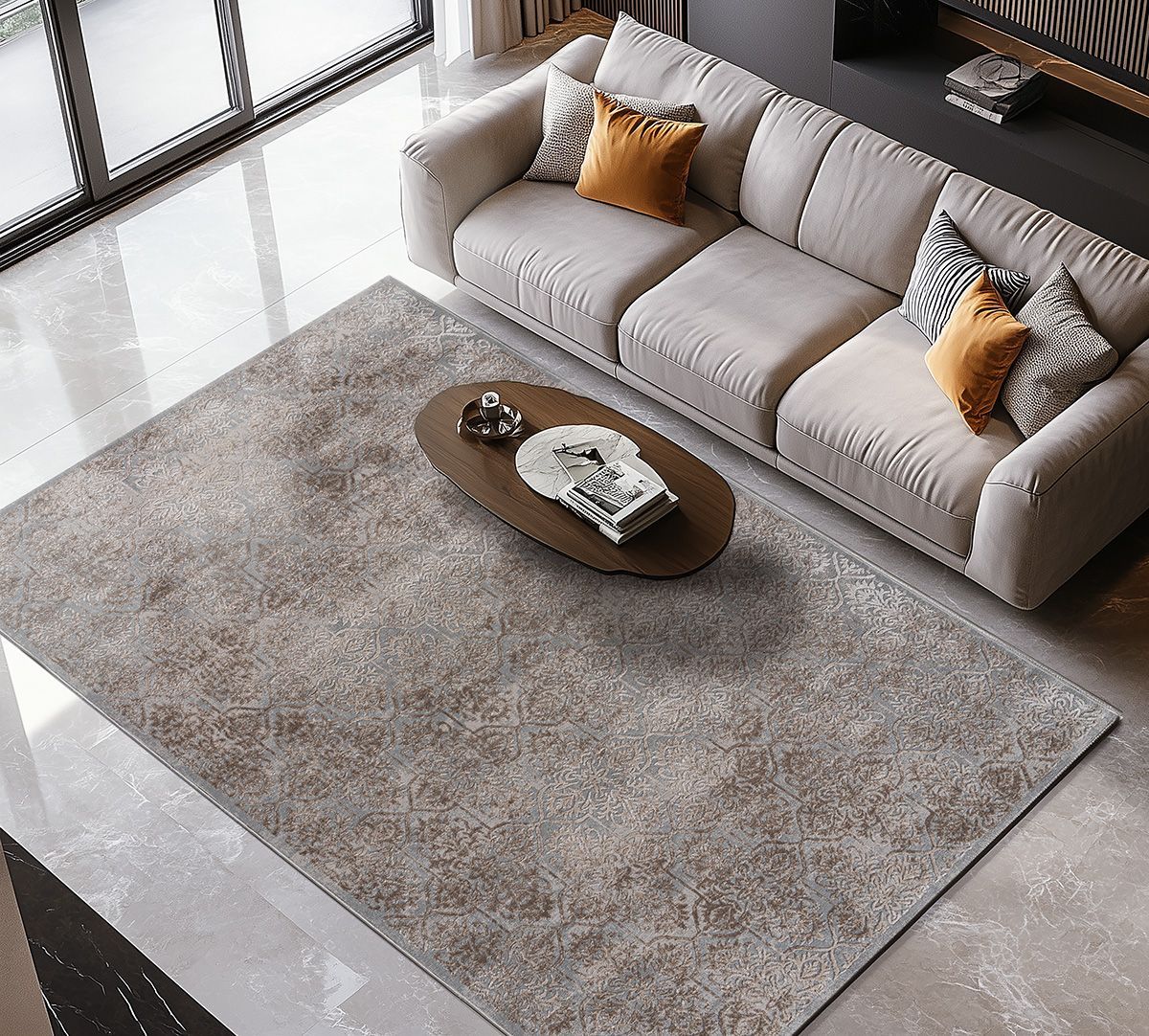 Χαλί Zenia Art 9440 133x190 Μπεζ,Γκρι 4 Χαλί Zenia Art 9440 133x190 Μπεζ,Γκρι - Image 2