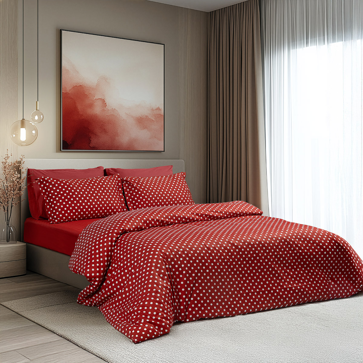 Σετ σεντόνια υπέρδιπλα με λάστιχο Art 10101 Fancy 170x200+30 Κόκκινο 3 Σετ σεντόνια υπέρδιπλα με λάστιχο Art 10101 Fancy 170x200+30 Κόκκινο